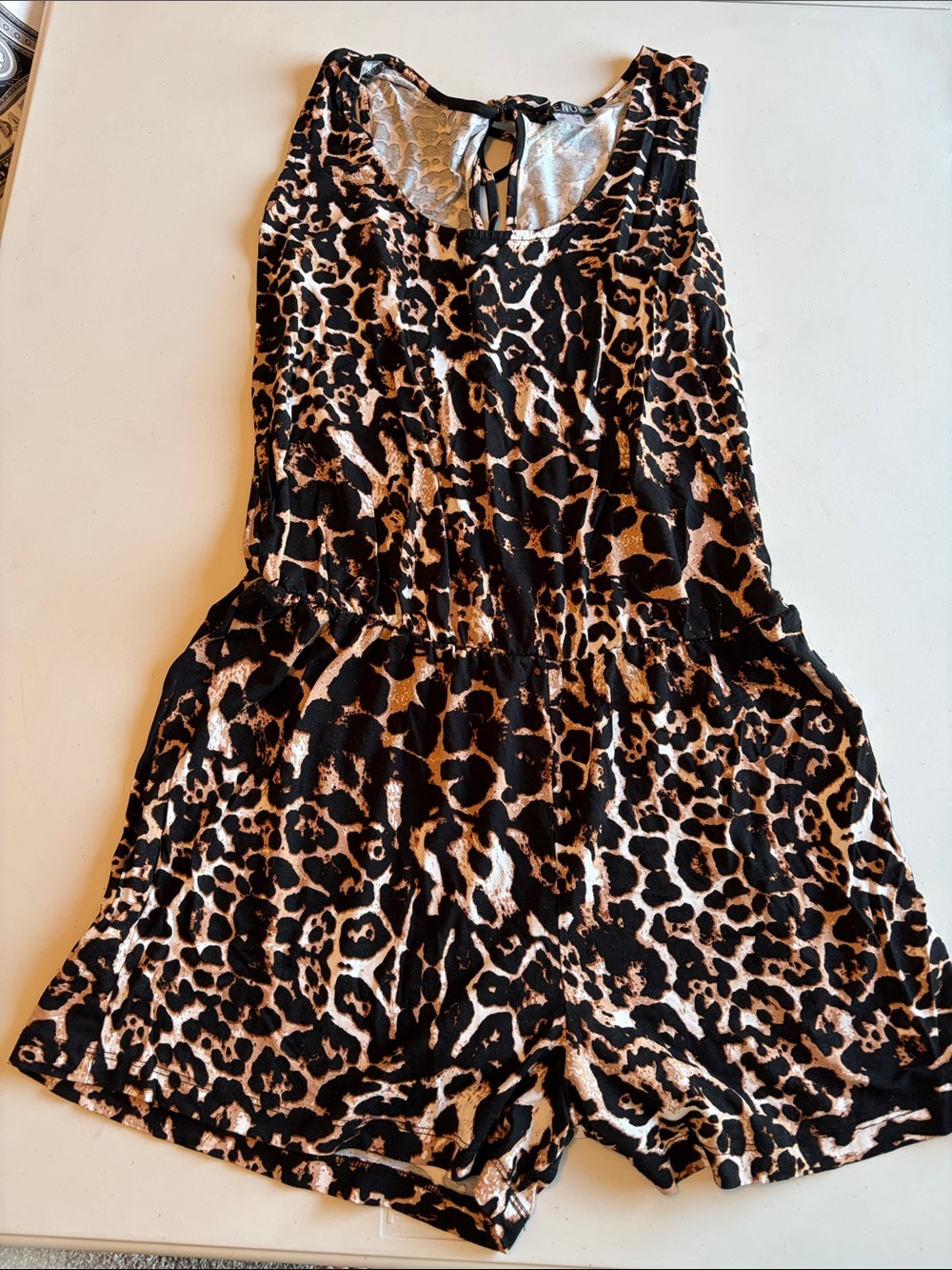 VENUS Leopard-Print Sleeveless Top in Brown & Black